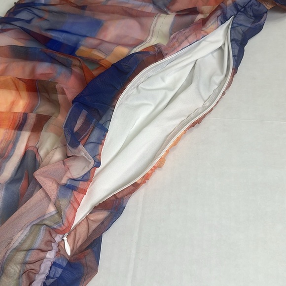 Princess Polly Women’s Size 6 Charvi Long Sleeve Mini Short Dress Ruched Multi - Picture 7 of 11